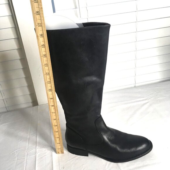Born Boots Womens Size 9.5 Black Leather Knee High Wide Calf Riding Zip F71009 - Picture 13 of 13